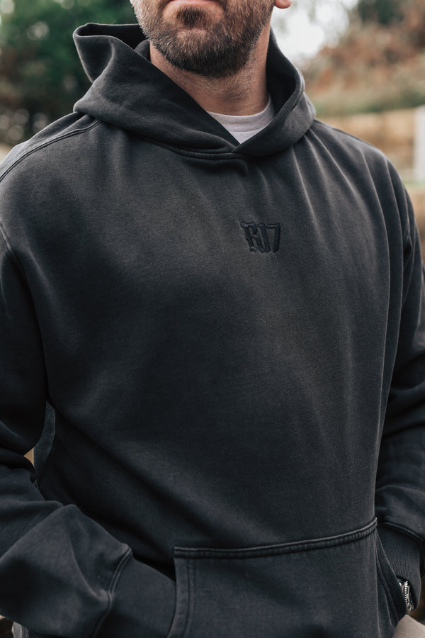 Signature Relaxed Hoodie - Faded Black